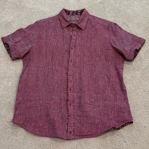 Robert Graham Maroon Casual Button Down Shirt
